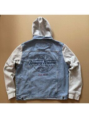 Rare Krispy Kreme Donuts Denim Hoodie Jacket "HOT NOW" - Men’s Sz 2XL